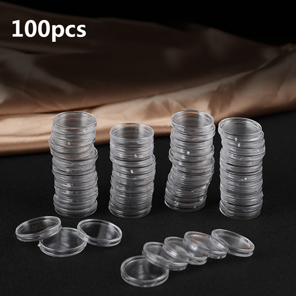 Collectors Coins Jewelry & Watches Of Smithtown - 100 sztuk przezroczystych, plastikowych, małych, okrągłych