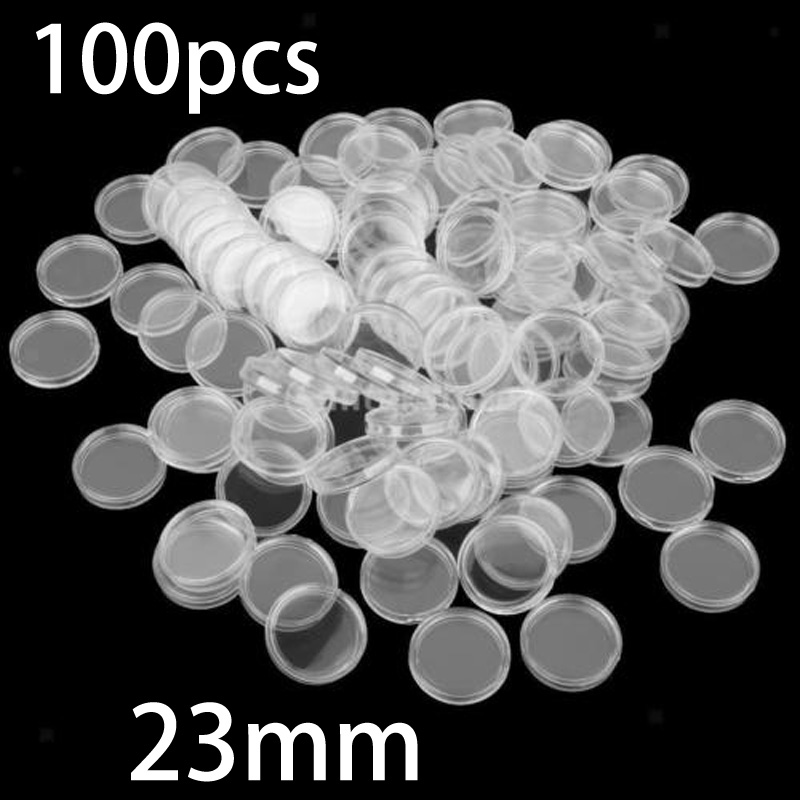 Collectors Coins Jewelry & Watches Of Smithtown - 100 sztuk przezroczystych okrągłych plastikowych kapsułek
