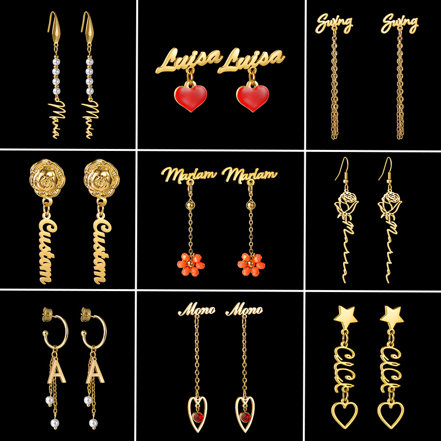 Pearl Stud Earrings - Kolczyki Auxauxme z Własnym Imieniem, Stal