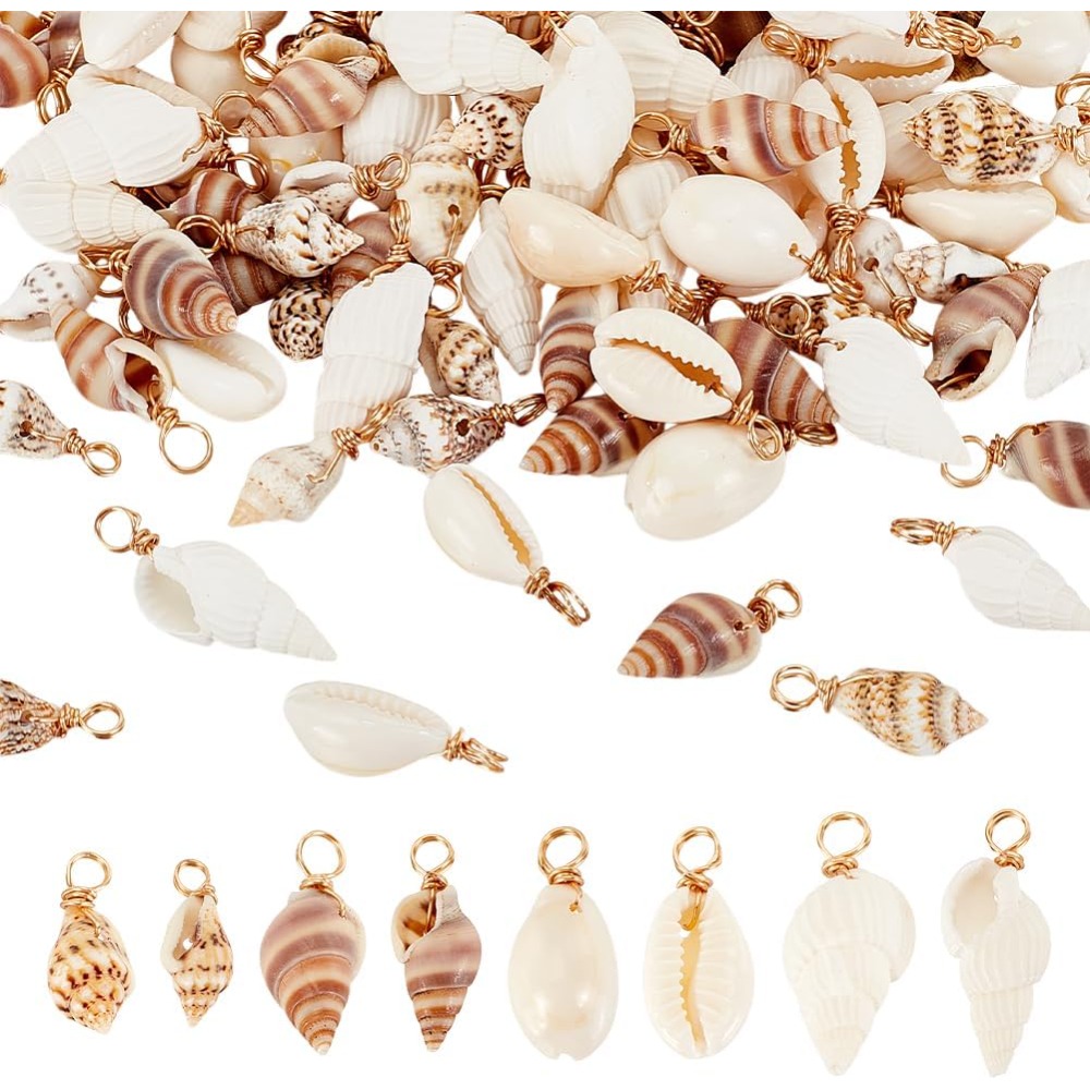 Charm Bracelet Beads - 100 sztuk 4 style naturalne muszle