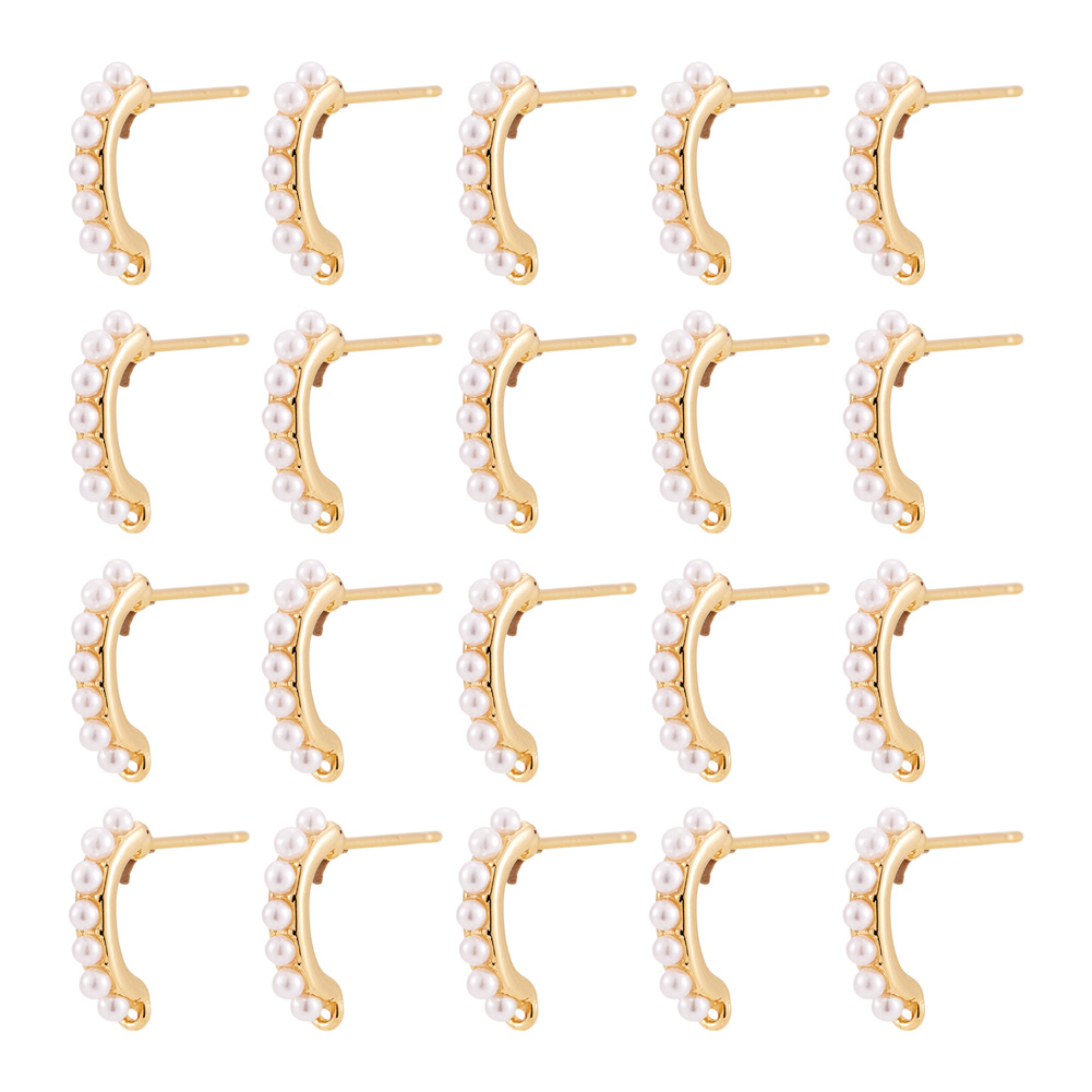 Pearl Stud Earrings - 30 sztuk mosiężnych bazek do kolczyków