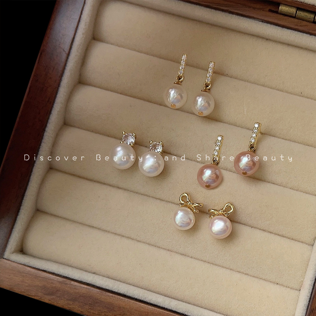 Pearl Stud Earrings - Akcesoria DIY Małe, codzienne kolczyki z