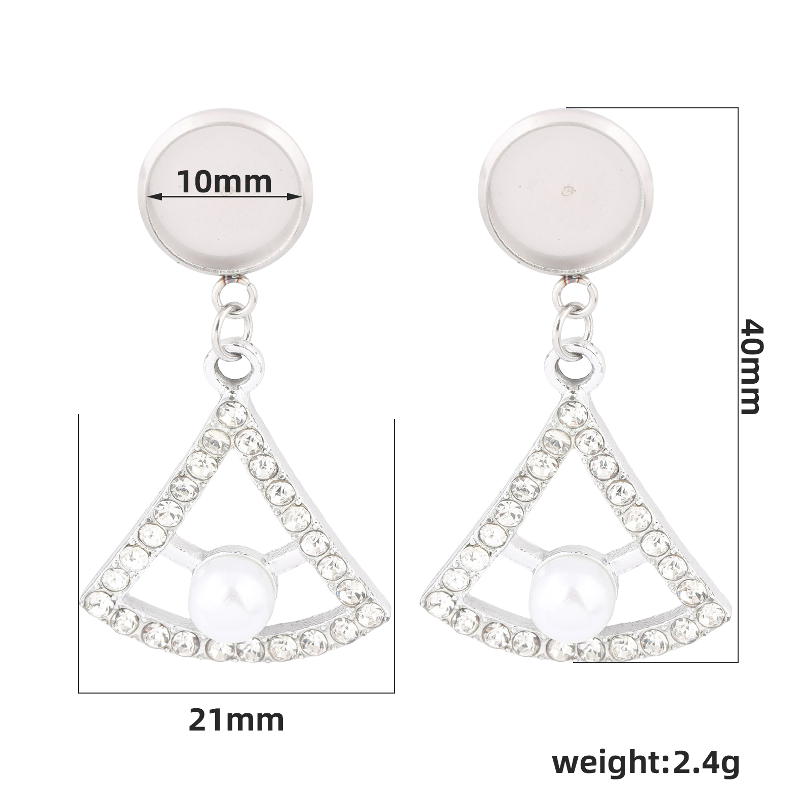 10 szt. Bazy kolczyków ze stal – Pearl Stud Earrings recenzja i cena