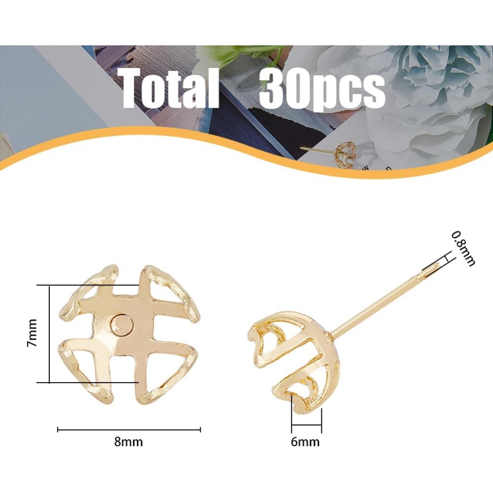 30 szt. Bazy do kolczyków z 4  – Pearl Stud Earrings recenzja i cena