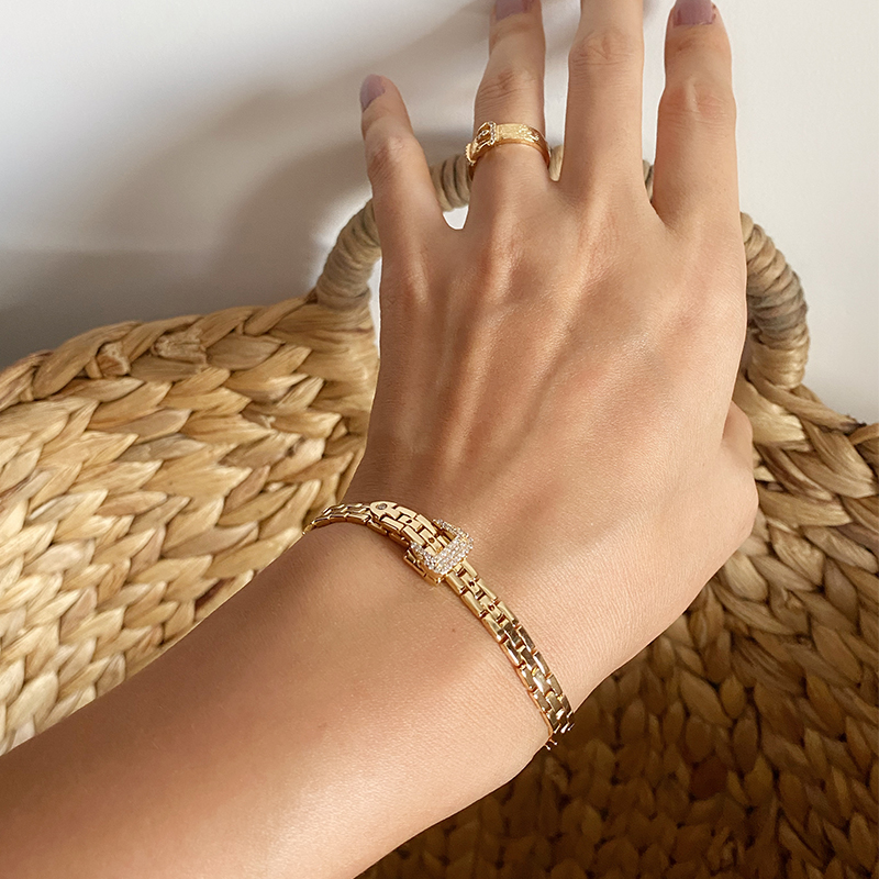 Mosiądz z 18K złoty zegarek ze – Fine Jewelry Watches Women recenzja i cena